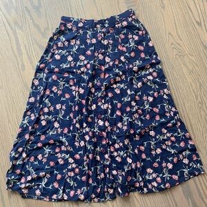 Vintage button floral skirt